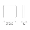 Plafón de techo Square - ACB - Apto para exterior IP54, LED regulable