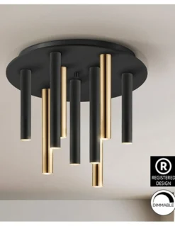 Plafón de techo Varas – Schuller – Diseño minimalista en 3 colores, lámpara LED minimalista