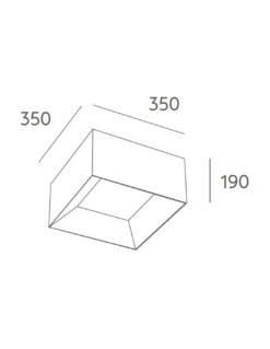 Plafón de techo Volum Translucent – Massmi – Lámpara cuadrada, 3 tamaños, Pantalla de tela algodón translúcido