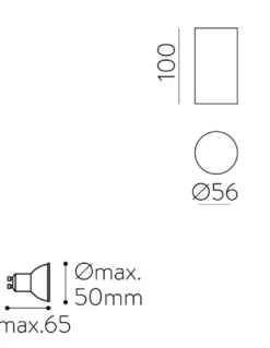 Plafón de techo Zoom - ACB - Foco de superficie LED GU10, Ø 5,6 cm