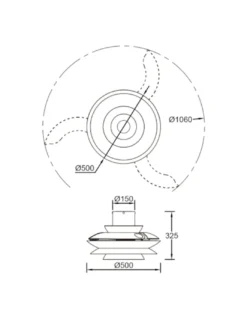 Plafón ventilador con luz Aconcagua - Mantra - Lámpara ventilador decorativo de diseño moderno