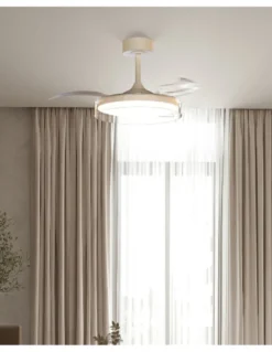 Plafón ventilador con luz Glass - Mantra - Aspas retráctiles transparentes, LED regulable y mando a distancia