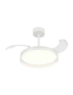 Plafón ventilador con luz Glass - Mantra - Aspas retráctiles transparentes, LED regulable y mando a distancia