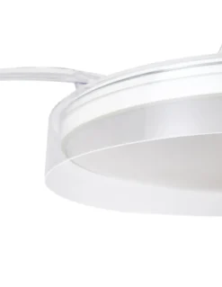Plafón ventilador con luz Glass - Mantra - Aspas retráctiles transparentes, LED regulable y mando a distancia