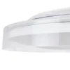 Plafón ventilador con luz Glass Fan - Mantra - Blanco con aspas retráctiles transparentes, LED regulable y mando a distancia