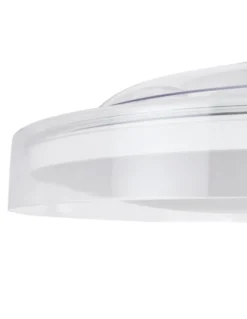 Plafón ventilador con luz Glass Fan - Mantra - Blanco con aspas retráctiles transparentes, LED regulable y mando a distancia