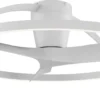 Plafón ventilador con luz Nepal II - Mantra - Ventilador blanco con aro decorativo, aspas reversibles y luz regulable