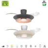 Plafón ventilador con luz Patagonia - Mantra - Blanco con aspas transparentes, luz regulable y motor ultrasilencioso