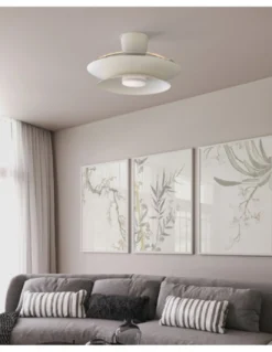 Plafón ventilador con luz Patagonia - Mantra - Blanco con aspas transparentes, luz regulable y motor ultrasilencioso