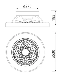 Plafón ventilador con luz Tibet Mini - Mantra - Negro con LED regulable, motor ultrasilencioso y mando a distancia