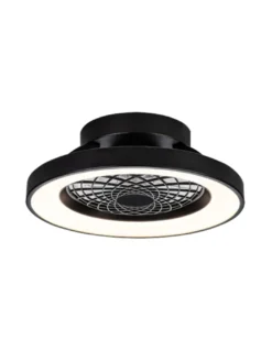 Plafón ventilador con luz Tibet Mini - Mantra - Negro con LED regulable, motor ultrasilencioso y mando a distancia