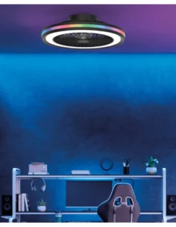 Plafón ventilador Gamer – Mantra – Diseño moderno, 3 velocidades, LED regulable
