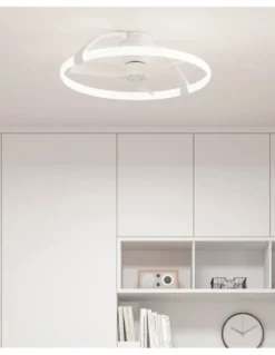Plafón ventilador Nepal, by José Ignacio Ballester - Mantra - SMART y silencioso, diseño moderno, blanco/negro