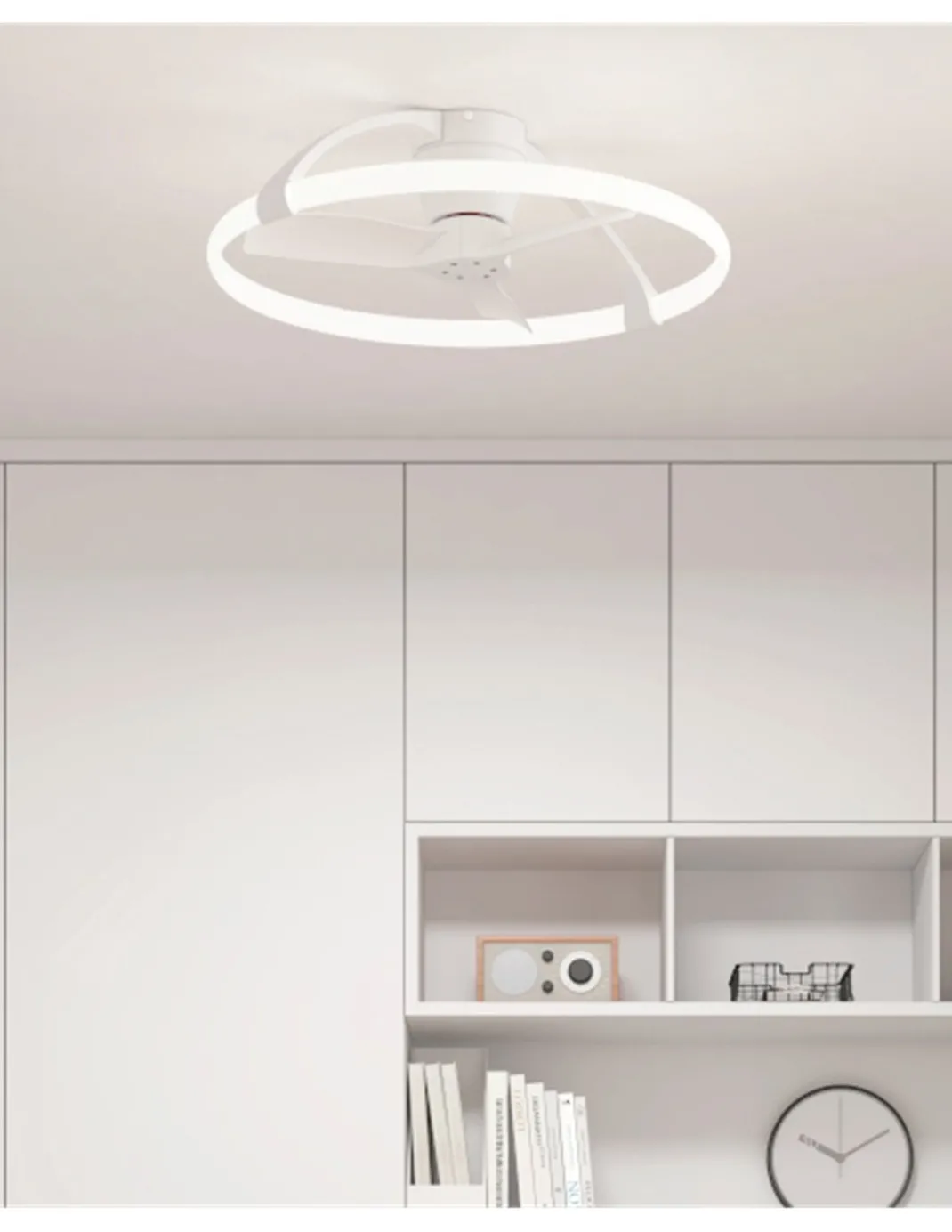Plafón ventilador Nepal, by José Ignacio Ballester - Mantra - SMART y silencioso, diseño moderno, blanco/negro