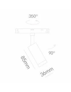 Proyector de carril magnético Diro – Beneito & Faure – Lámpara orientable LED