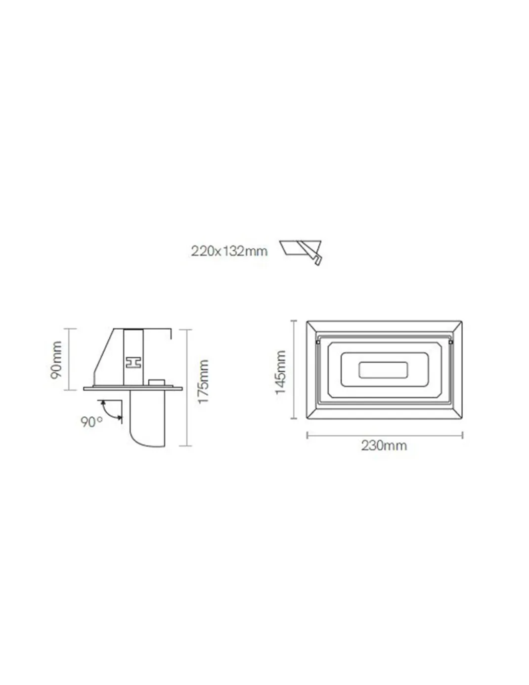 Proyector de pared y techo empotrable Bonn – Beneito & Faure – Lámpara orientable 90º, 40W, LED 3000K/4100 K