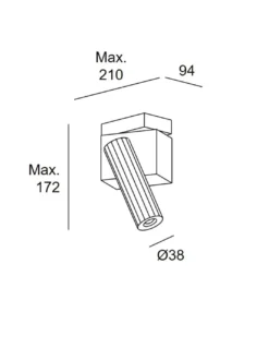 Proyector de techo Prolix – LedsC4 – Lámpara orientable con 1 o 2 luces, LED regulable corte de fase