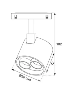 Proyector para carril magnético Hera R11 - Conalux - Foco orientable negro