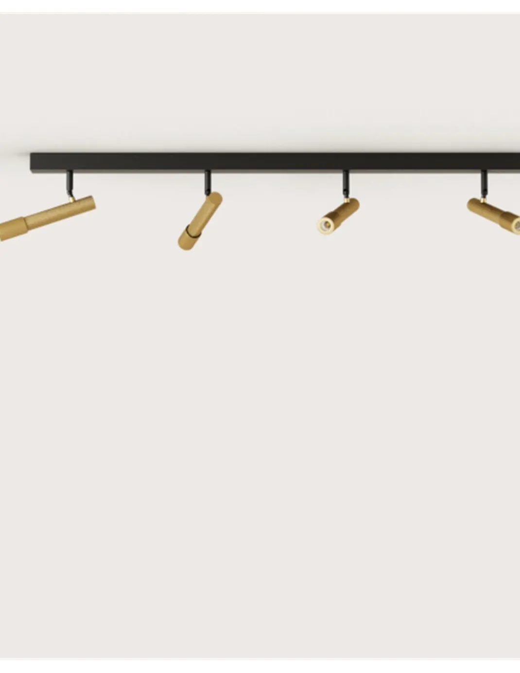 Regleta de techo Ycro - Aromas - Foco de techo proyector dorado y negro, 4 luces LED regulables Dali/Push