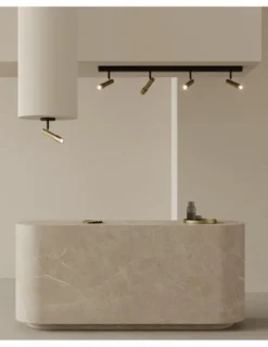 Regleta de techo Ycro - Aromas - Foco de techo proyector dorado y negro, 4 luces LED regulables Dali/Push