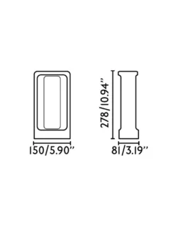 Sobremuro de exterior Totem – Faro – Lámpara de cemento LED