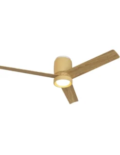 Ventilador con luz Cerámica M - Mantra - Ventilador de techo bonito en cerámica beige y madera
