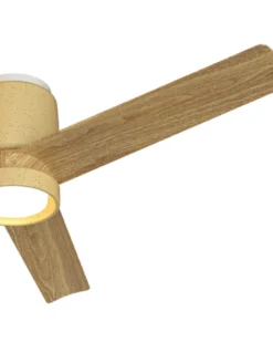 Ventilador con luz Cerámica M - Mantra - Ventilador de techo bonito en cerámica beige y madera