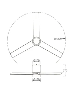 Ventilador con luz Cerámica M - Mantra - Ventilador de techo bonito en cerámica beige y madera