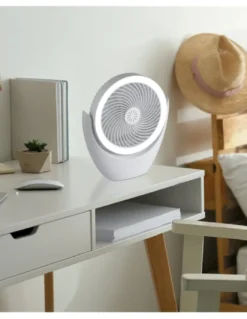 Ventilador de sobremesa Travel - AJP - Mini Ventilador portátil con luz regulable, batería y conexión USB