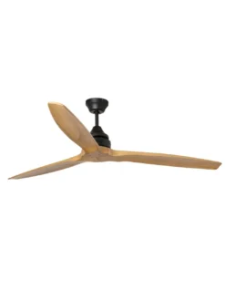 Ventilador de techo Alo - Faro - Ventilador sin luz, aspas de madera, apto para techo inclinado