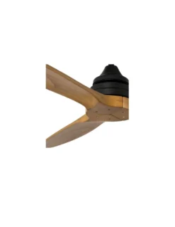 Ventilador de techo Alo - Faro - Ventilador sin luz, aspas de madera, apto para techo inclinado