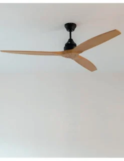 Ventilador de techo Alo - Faro - Ventilador sin luz, aspas de madera, apto para techo inclinado