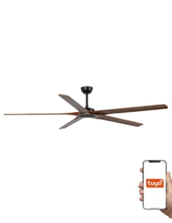 Ventilador de techo Bigwood 20 XL - Faro - Ventilador Smart sin luz de madera plywood