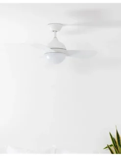 Ventilador de techo blanco Hvar - Faro - Lámpara ventilador pequeño y silencioso