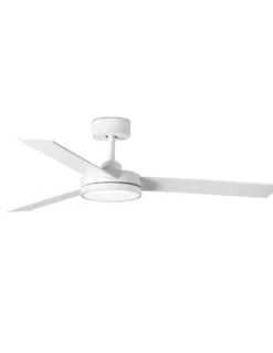 Ventilador de techo con luz Barth - Faro - Ventilador blanco, ultrasilencioso