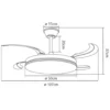 Ventilador de techo con luz Creta - AJP - Blanco con aspas reversibles, luz regulable y mando a distancia