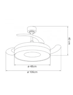 Ventilador de techo con luz Duna - AJP - Aspas retráctiles en negro y madera con luz regulable y modo brisa
