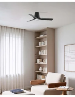 Ventilador de techo con luz Hey Tub LED S - Faro - Madera oscura, motor DC