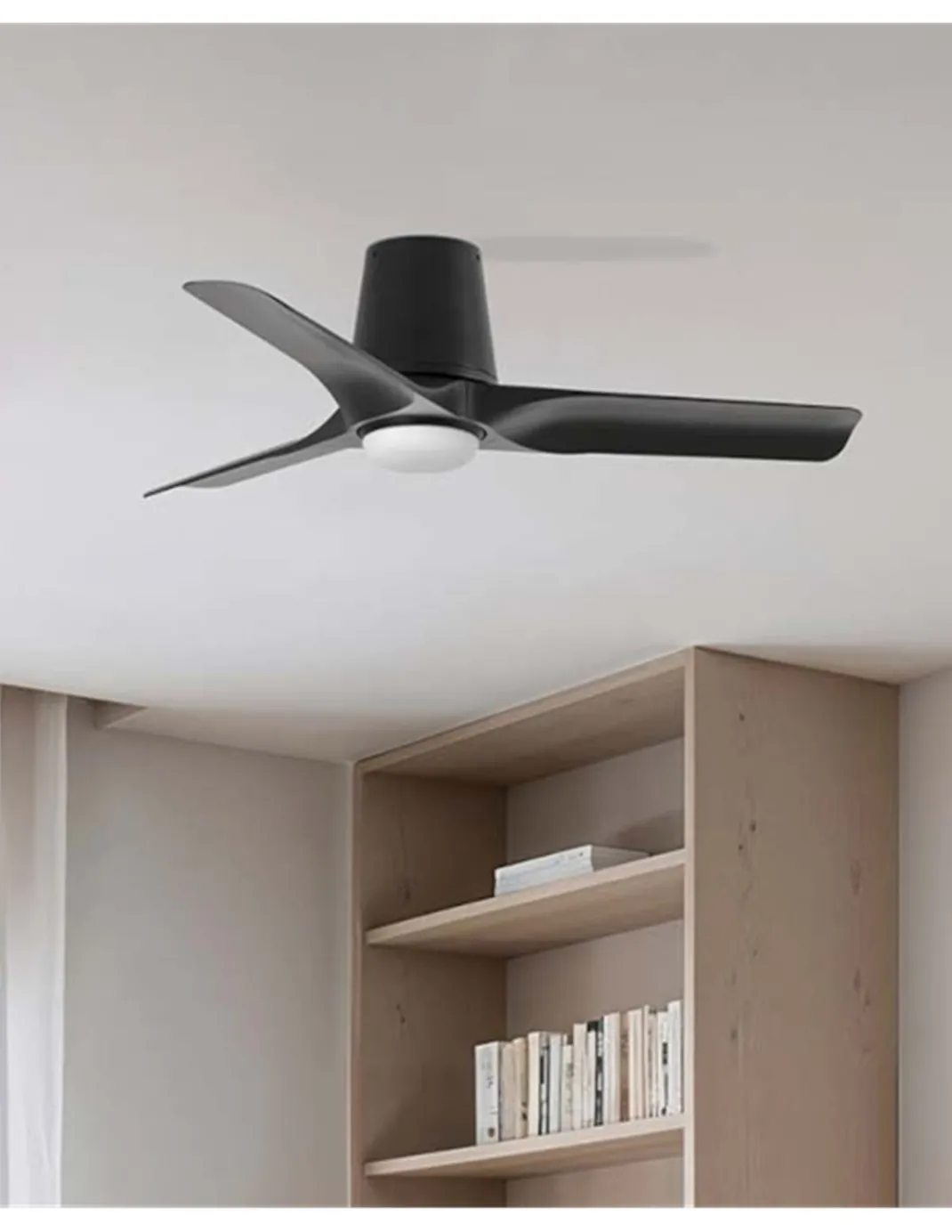 Ventilador de techo con luz Hey Tub LED S - Faro - Madera oscura, motor DC