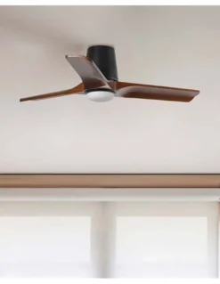 Ventilador de techo con luz Heywood Tub LED S - Faro - Ventilador DC con palas nogal