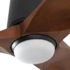 Ventilador de techo con luz Heywood Tub LED L - Faro - Ventilador DC de nogal