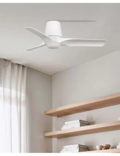 Ventilador de techo con luz Hey Tub LED S - Faro - Diseño blanco, motor DC