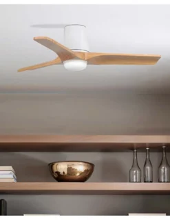 Ventilador de techo con luz Heywood Tub LED S - Faro - Ventilador DC con palas de pino