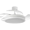 Ventilador de techo con luz Júcar - ALG - Blanco con control Bluetooth, aspas abatibles y luz regulable