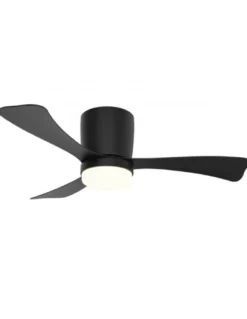 Ventilador de techo con luz Kent - AJP - Ventilador LED silencioso, color negro