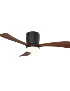 Ventilador de techo con luz Kent - AJP - Ventilador moderno de madera, motor DC, 6 velocidades