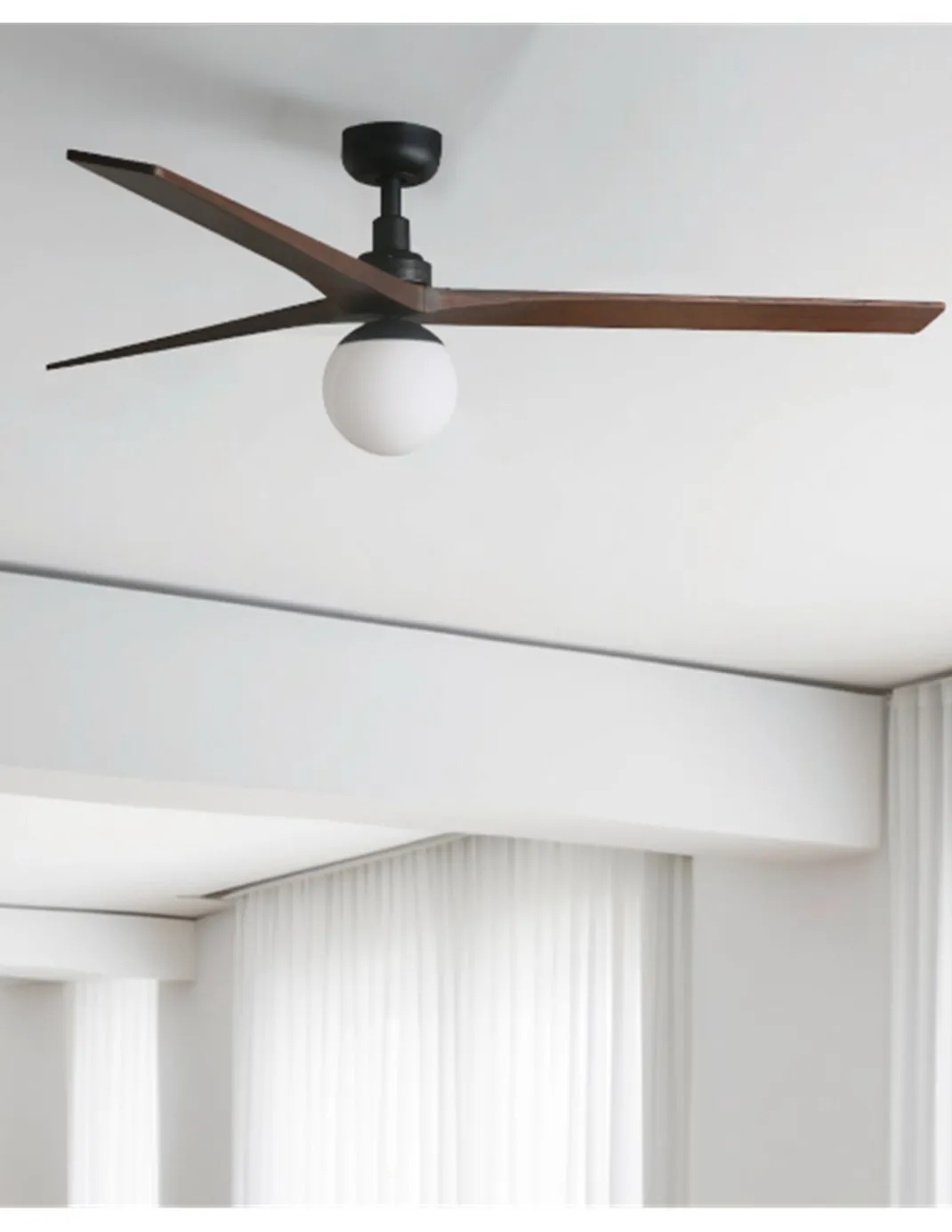 Ventilador de techo con luz Klim Smart L - Faro - Ventilador DC, palas nogar oscuro