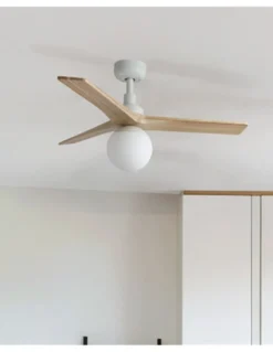 Ventilador de techo con luz Klim Smart S - Faro - Ventilador inteligente y silencioso, luz bola