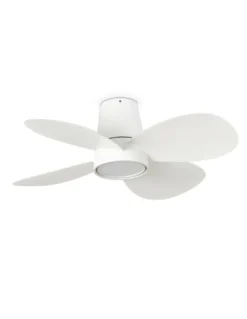 Ventilador de techo con luz Klover - Faro - Ventilador blanco LED