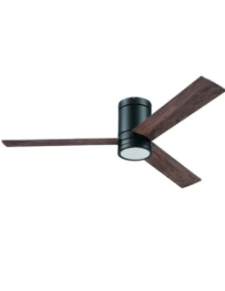 Ventilador de techo con luz LED Navia - ALG - Aspas reversibles negro/madera